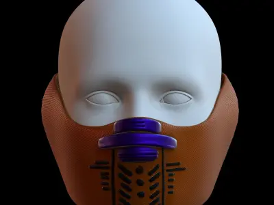 Gas mask helmet 3d model scifi Low-poly  Low-poly 3D model 268