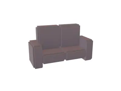 Voxel Sofa v1 003 Low-poly 3D model