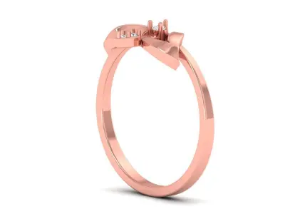 Solitaire Wedding Engagement Women Light Weight Rings 3D print model 6