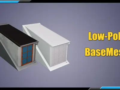 Building Architecture Element Textured Base Mesh 13 Free low-poly 3D model