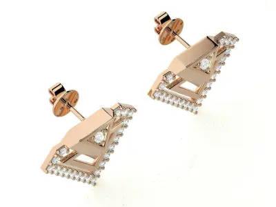 Light wt Women Diamond Earrings  3D print model