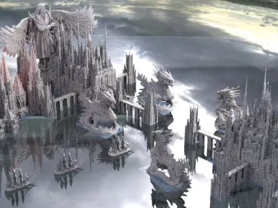 Dracula Winter ocean Castle Kit bash 3D model