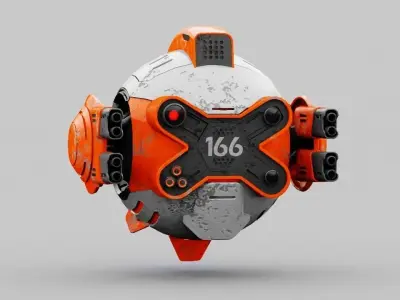 Combat Drone XM09 Rigged 3D model