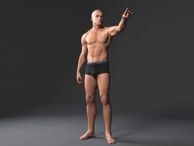  Realistic Rigged Man Vray &amp; MentalRay 