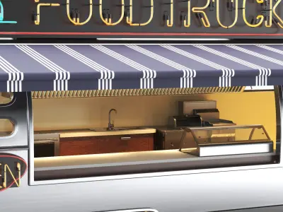  Three Detailed Food Trucks 