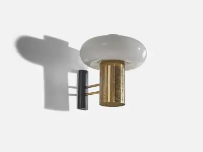 Italian Designer Wall Lights Brass Glass Metal 3D model