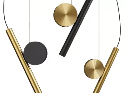 DROTT B modern pendant light - gold Low-poly 3D model