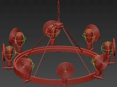 GASLIGHT LENS Chandelier 8 3D model