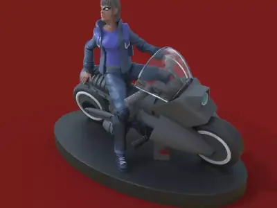 Cyberpunk girl 3D print model