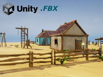 Stylized Village Pack Low-poly 3D model