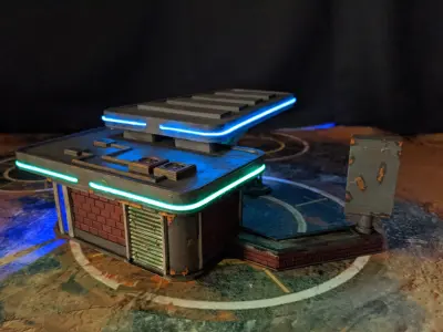 LIGHT UP FUEL STATION FOR 32MM GAMING 3D print model