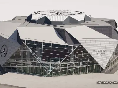 Mercedes-Benz Stadium Atlanta USA Low-poly 3D model
