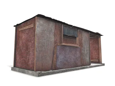 Metal Plates Shed Low-poly 3D model