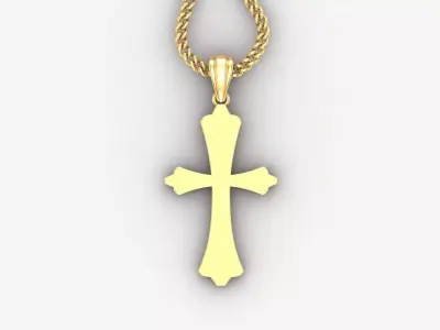 Light Gold 18K Cross Pendant 1CP043 3D print model