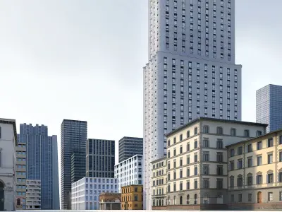 Lowpoly Photorealistic City Buildings Low-poly 3D model