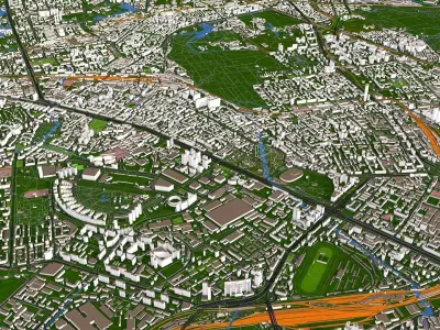 Moscow City 100x100KM September 2020 3D model