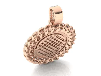 Cuban engraveable medallion hip-hop pendant 3D print model