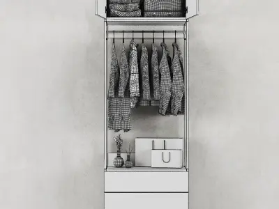 Ikea Ophus Wardrobe 2-Door and 3 Drawers 3D model