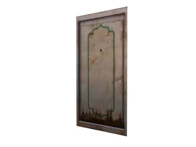 Metal Oriental Eastern Door Low-poly 3D model