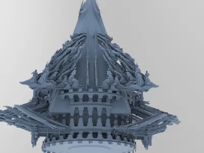Island of Atlas Library pyramid  3D model