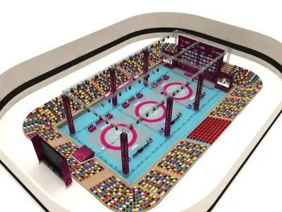 Huge Wrestling Arena 05 3D model