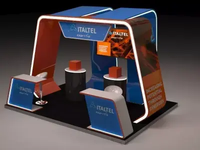 Modern Stand for communications company 3D model