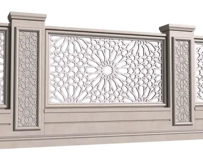 Fence in oriental East style 3D model