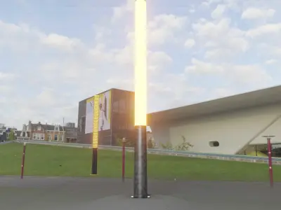 Galvanized Light-Column -13- Street-Light 9 Low-poly 3D model