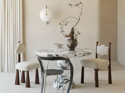 Restaurant tables and chairs 3D model