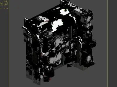 Space - damaged wall 01 3D model