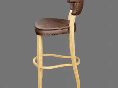 Bar stool 3D model 3
