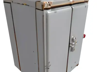 Industrial Electrical Control Box Low-poly 3D model