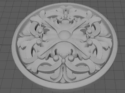 rosette ornately carved medallion 3D model