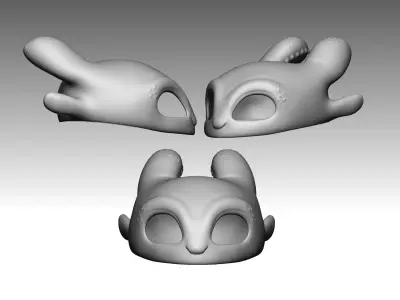 Light Fury Cat Mask  How to Train Your Dragon Pet Cosplay 3D print model