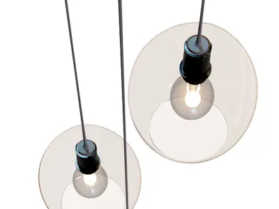 Pendant lamp with glass shades 3D model