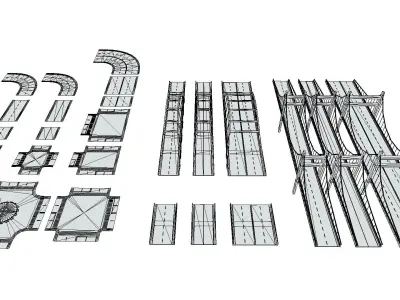 Bridge - Road Modules Low-poly 3D model