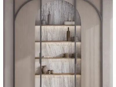 79 Wall Panel Arc with sliding doors 3D model