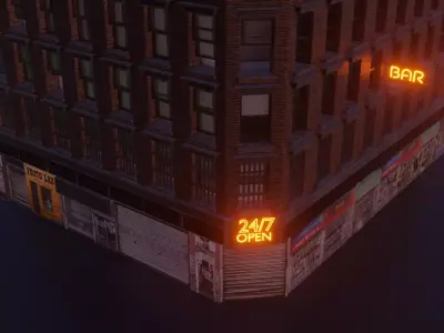  Detailed Building  Low-poly 3D model