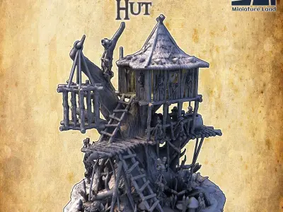 Swamp Witch Hut - Tabletop Terrain - 28 MM 3D print model