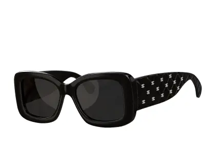 Acetate 5483 Rectangle Sunglasses  Low-poly 3D model