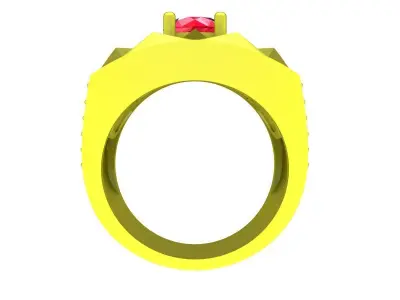 Geometric Faceted Gemstone Ring 3D Jewelry Model 5083 3D print model