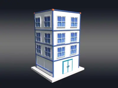 City Buildings Models Pack Low-poly 3D model