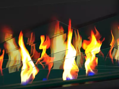 Wall Gas Fireplace 2 3D model