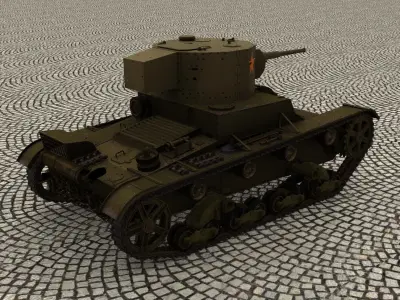 T26 tank with textures 3D model