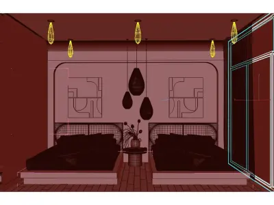Bedroom interior scene 3dsmax corona render 3D model