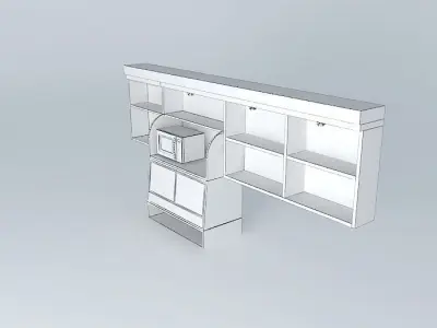 Kit410Panel Mirror Door Bread and shelves by Alex Marques Free 3D model