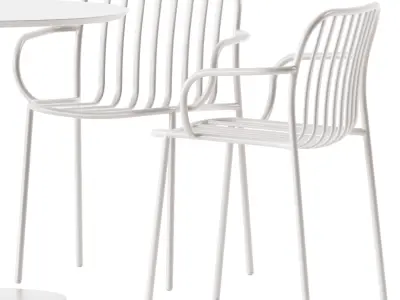 Round Dining Table by Vineko and Metis Line Armchair by TrabA 3D model