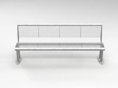 Metal Parkbench 3D model
