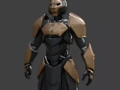 Sci-Fi Lion Knight Robotic Armor Low-poly 3D model