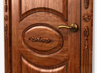 Door0029 ornate wooden door 3D model